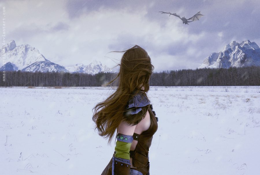 cosplay cosplaygirl dragon skyrim aela the huntress amazingrogue nord